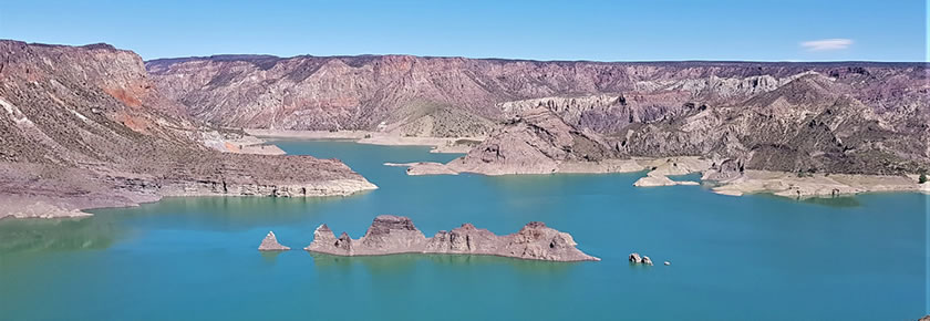 Can del Atuel | ​Geoforma: El Submarino, Embalse Valle Grande, Can del Atuel